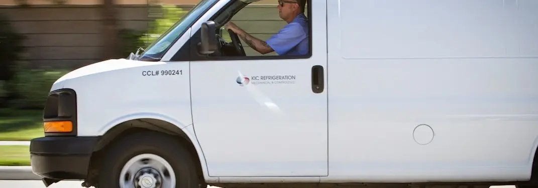 KIC Refrigeration service vehicle serving Long Beach area